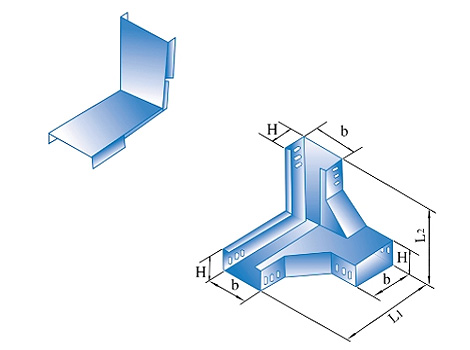 downward corner vertical equal sectional tee